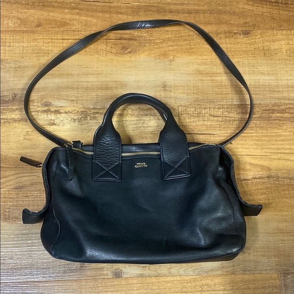 Vince Camuto black 100% genuine leather crossbody duel handle purse bag - Picture 3 of 15